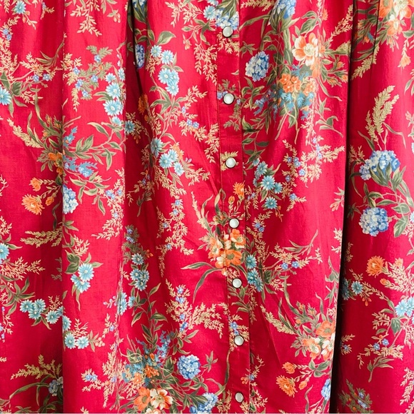 Vintage Lauren Ralph Lauren Peasant Floral Midi Skirt Sz-16 - Picture 3 of 4